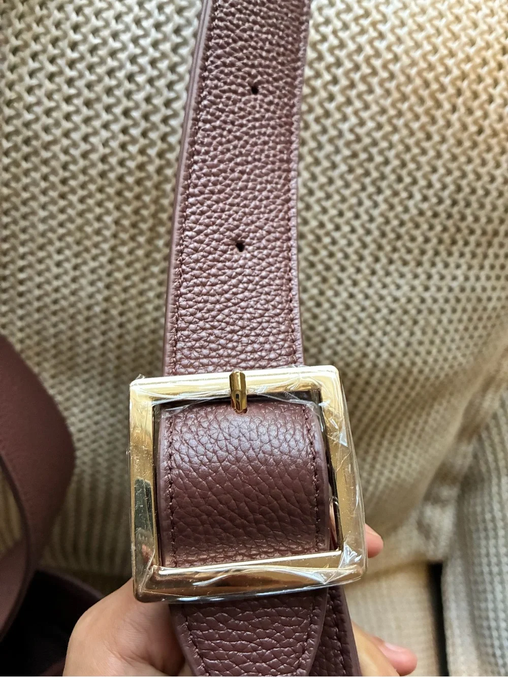All on seven pebbled leather chocolate bag